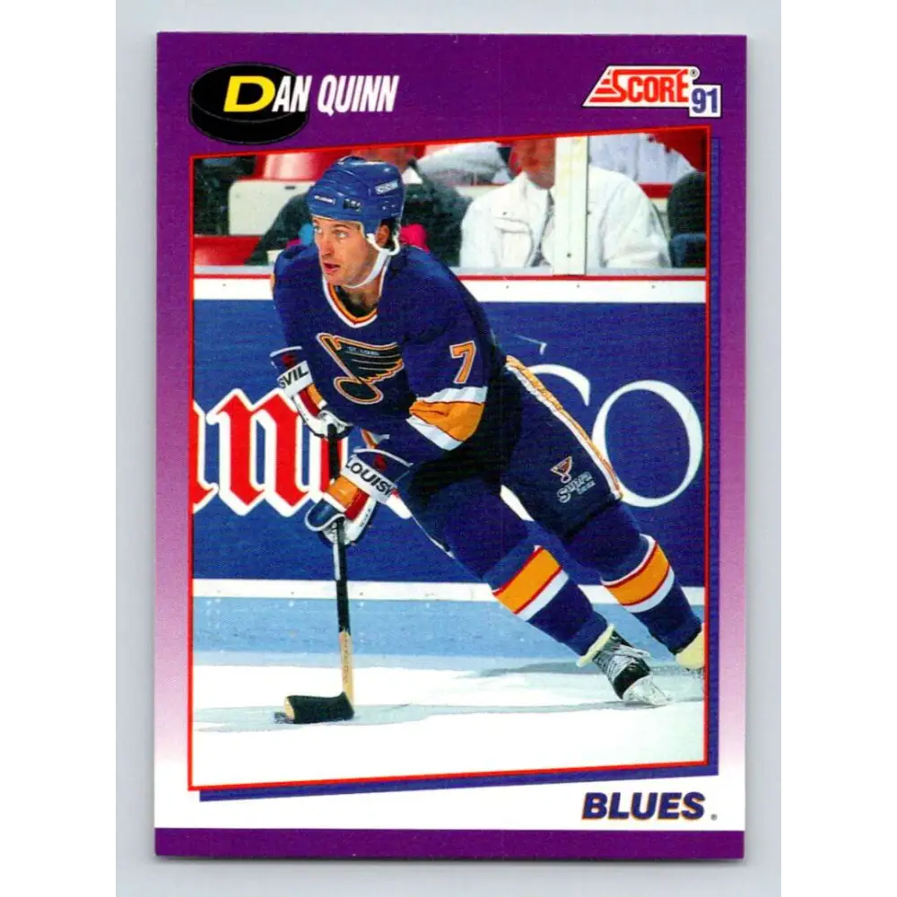 1991-92 Score American #62 Dan Quinn NM-MT St. Louis Blues Hockey Card  Image 1