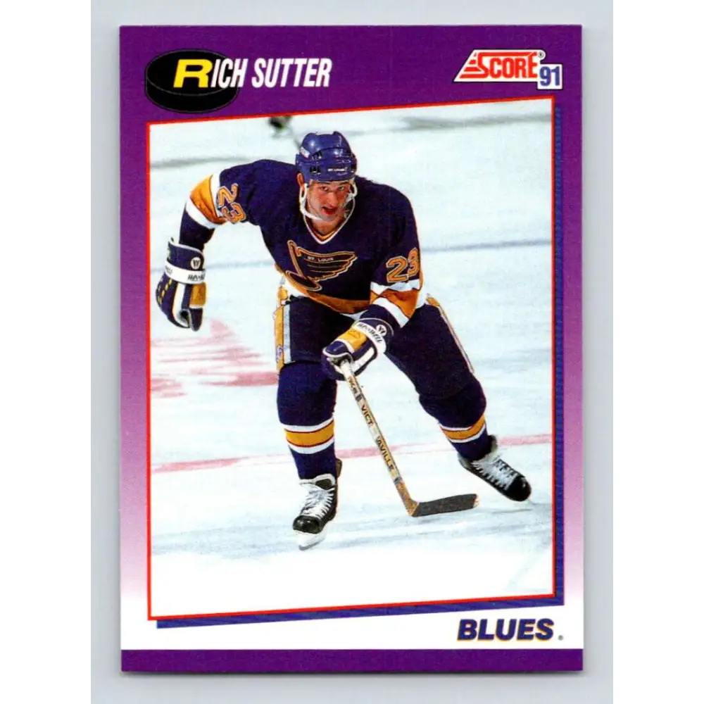 1991-92 Score American #63 Rich Sutter NM-MT St. Louis Blues Hockey Card  Image 1