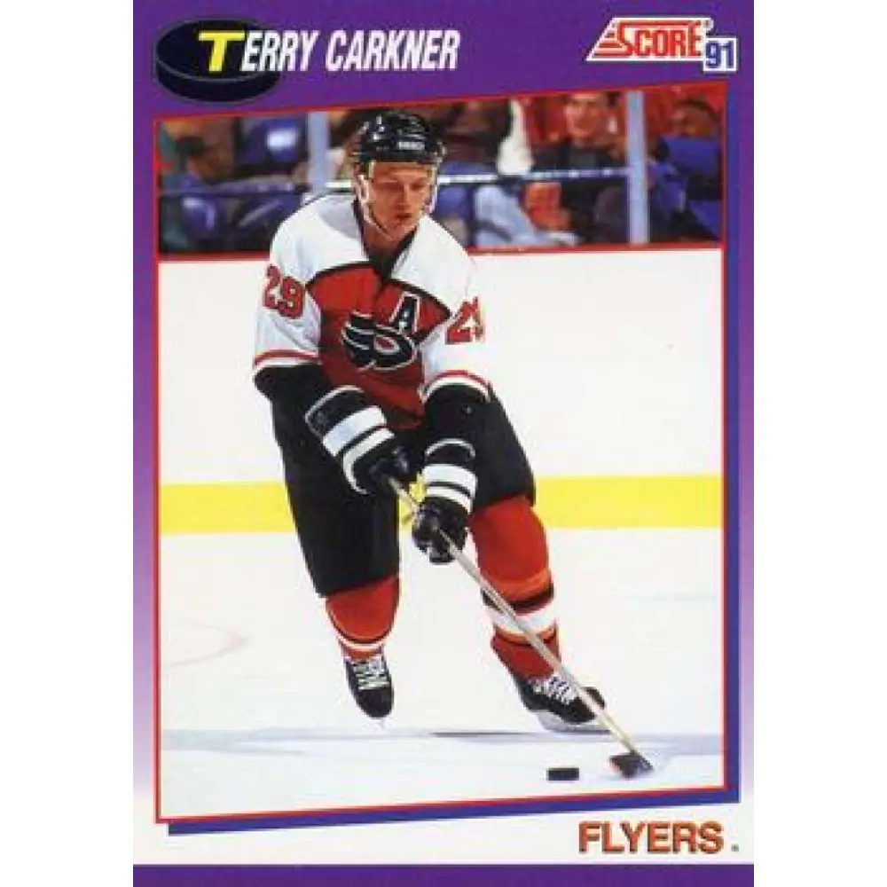 1991-92 Score American #64 Terry Carkner NM-MT Philadelphia Flyers Hockey Card  Image 1