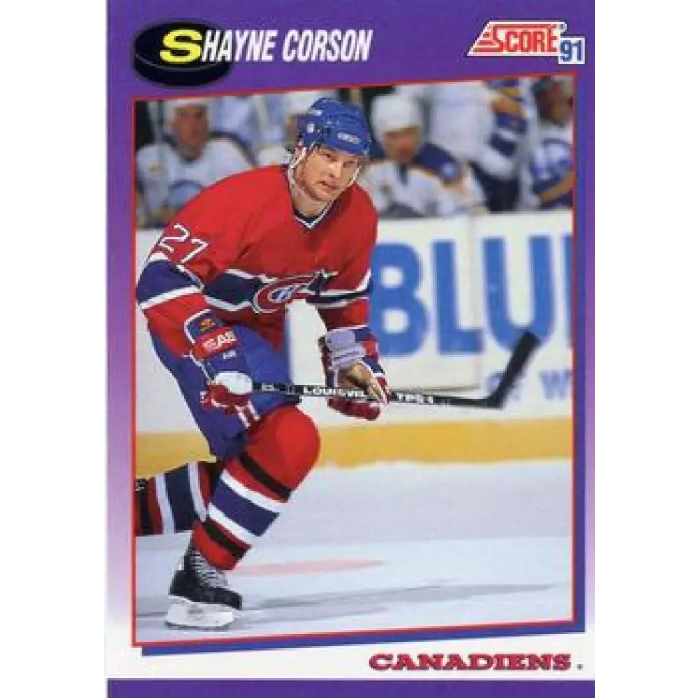 1991-92 Score American #65 Shayne Corson NM-MT Montreal Canadiens Hockey Card  Image 1