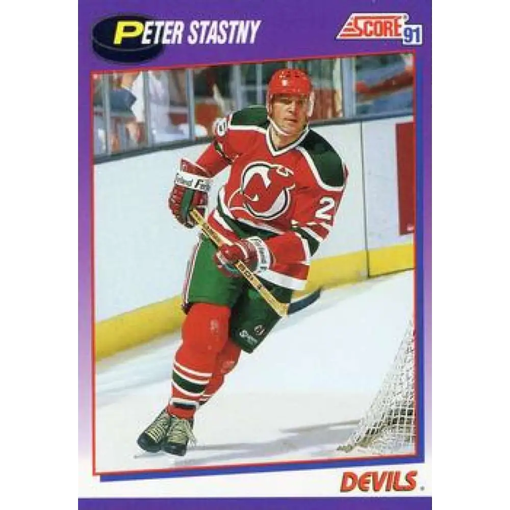 1991-92 Score American #66 Peter Stastny NM-MT New Jersey Devils Hockey Card  Image 1