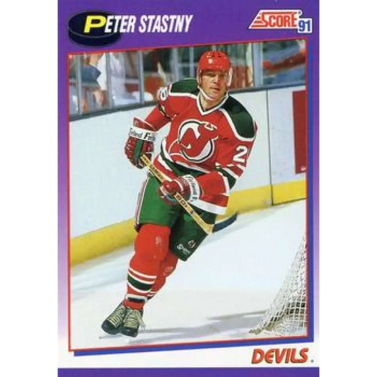 1991-92 Score American #66 Peter Stastny NM-MT New Jersey Devils Hockey Card  Image 1