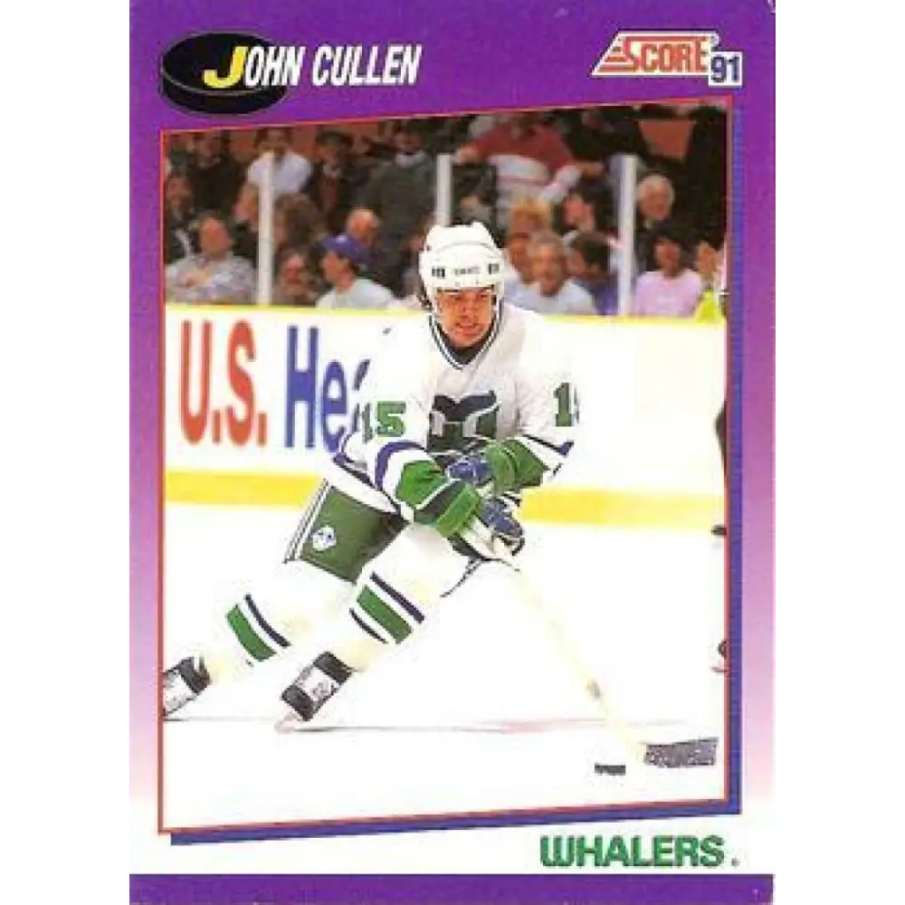 1991-92 Score American #7 John Cullen NM-MT Hartford Whalers Hockey Card  Image 1