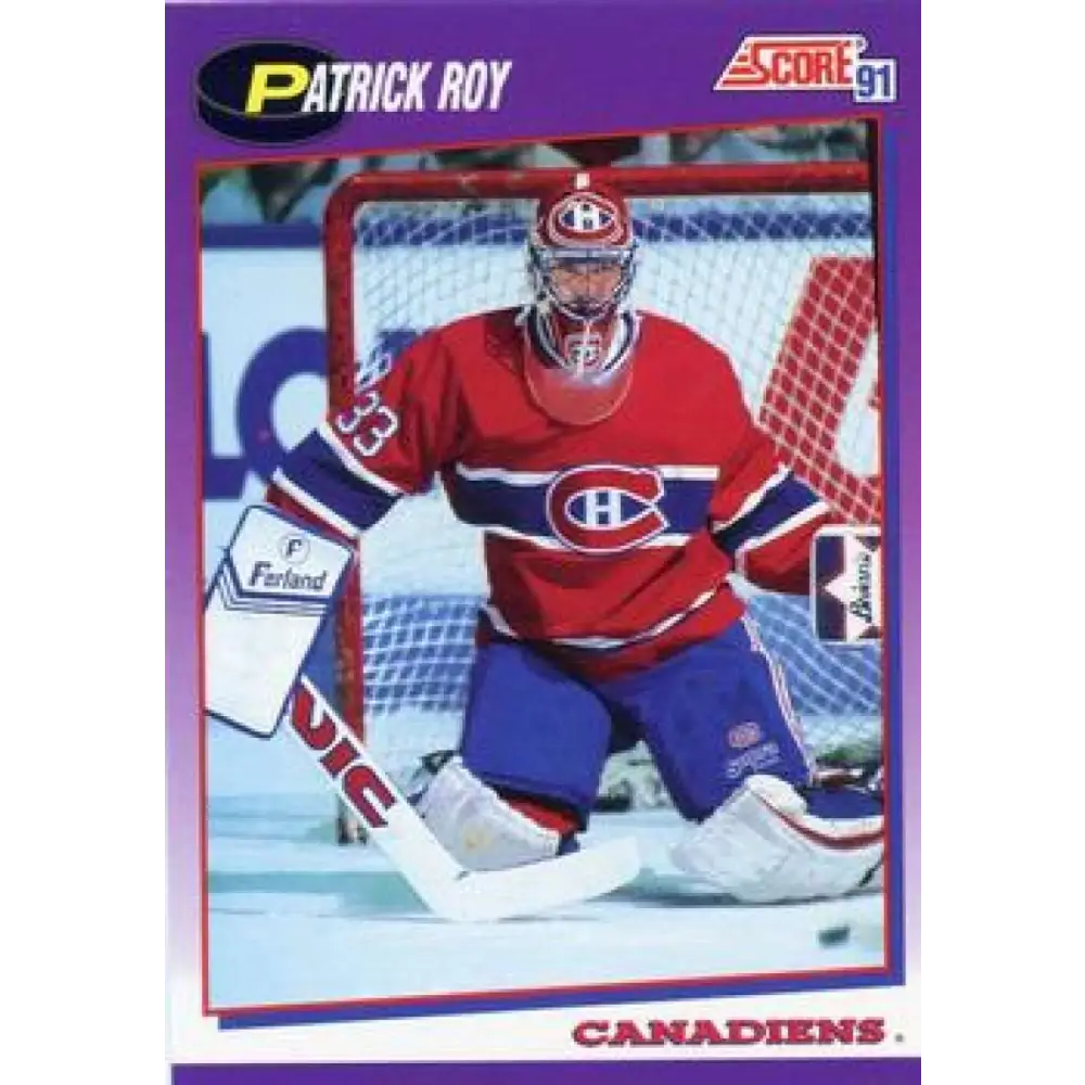 1991-92 Score American #75 Patrick Roy NM-MT Montreal Canadiens Hockey Card  Image 1