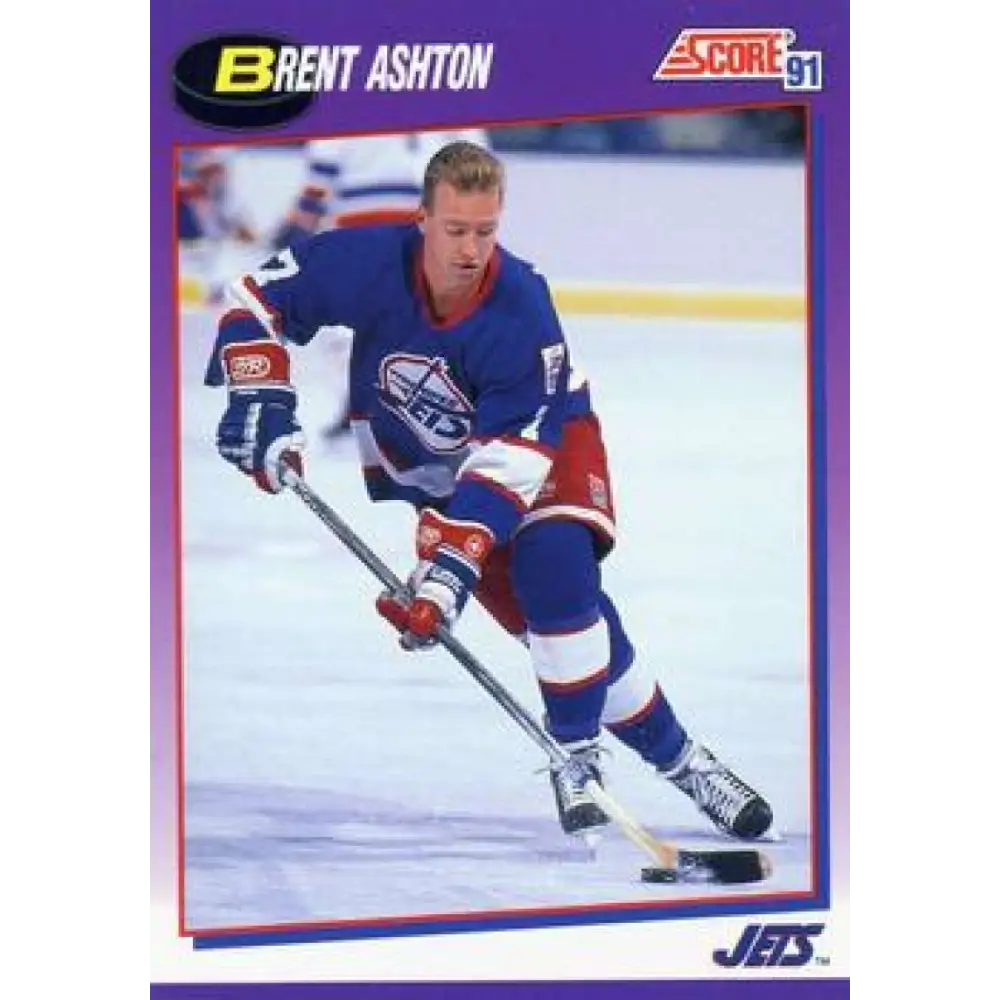 1991-92 Score American #78 Brent Ashton NM-MT Winnipeg Jets Hockey Card  Image 1
