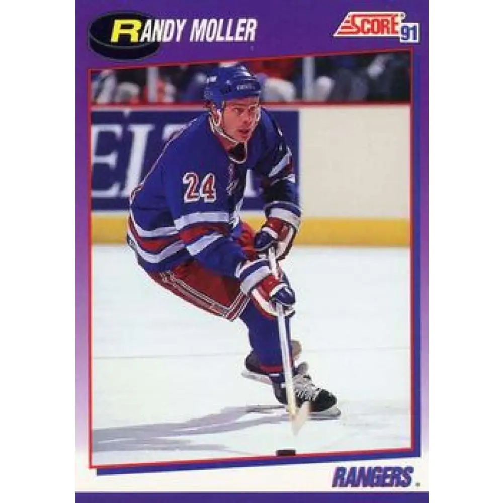 1991-92 Score American #79 Randy Moller NM-MT New York Rangers Hockey Card  Image 1