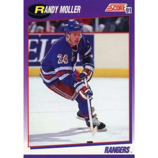 1991-92 Score American #79 Randy Moller NM-MT New York Rangers Hockey Card  Image 1