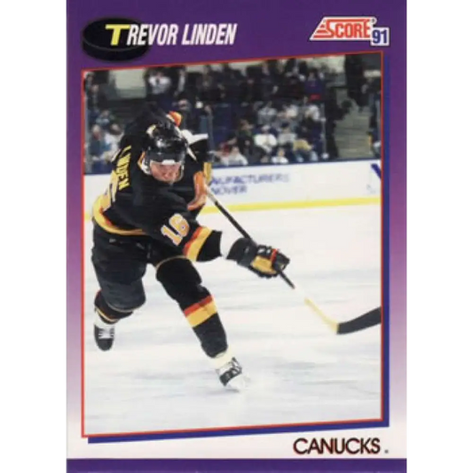 1991-92 Score American #8 Trevor Linden NM-MT Vancouver Canucks Hockey Card  Image 1