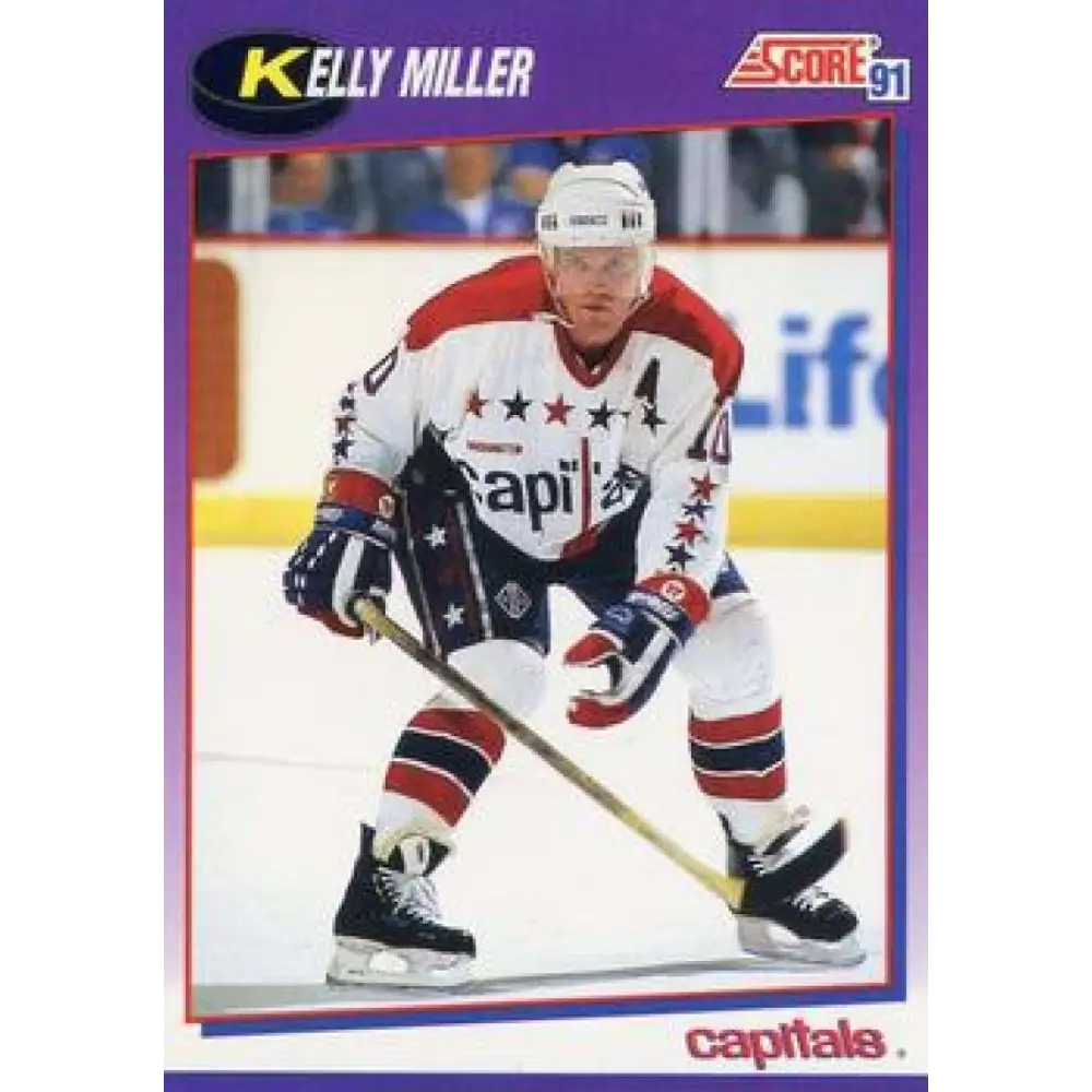 1991-92 Score American #81 Kelly Miller NM-MT Washington Capitals Hockey Card  Image 1