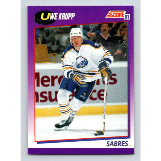 1991-92 Score American #84 Uwe Krupp NM-MT Buffalo Sabres Hockey Card  Image 1