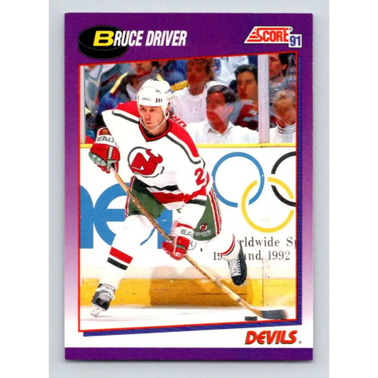 1991-92 Score American #89 Bruce Driver NM-MT New Jersey Devils Hockey Card  Image 1