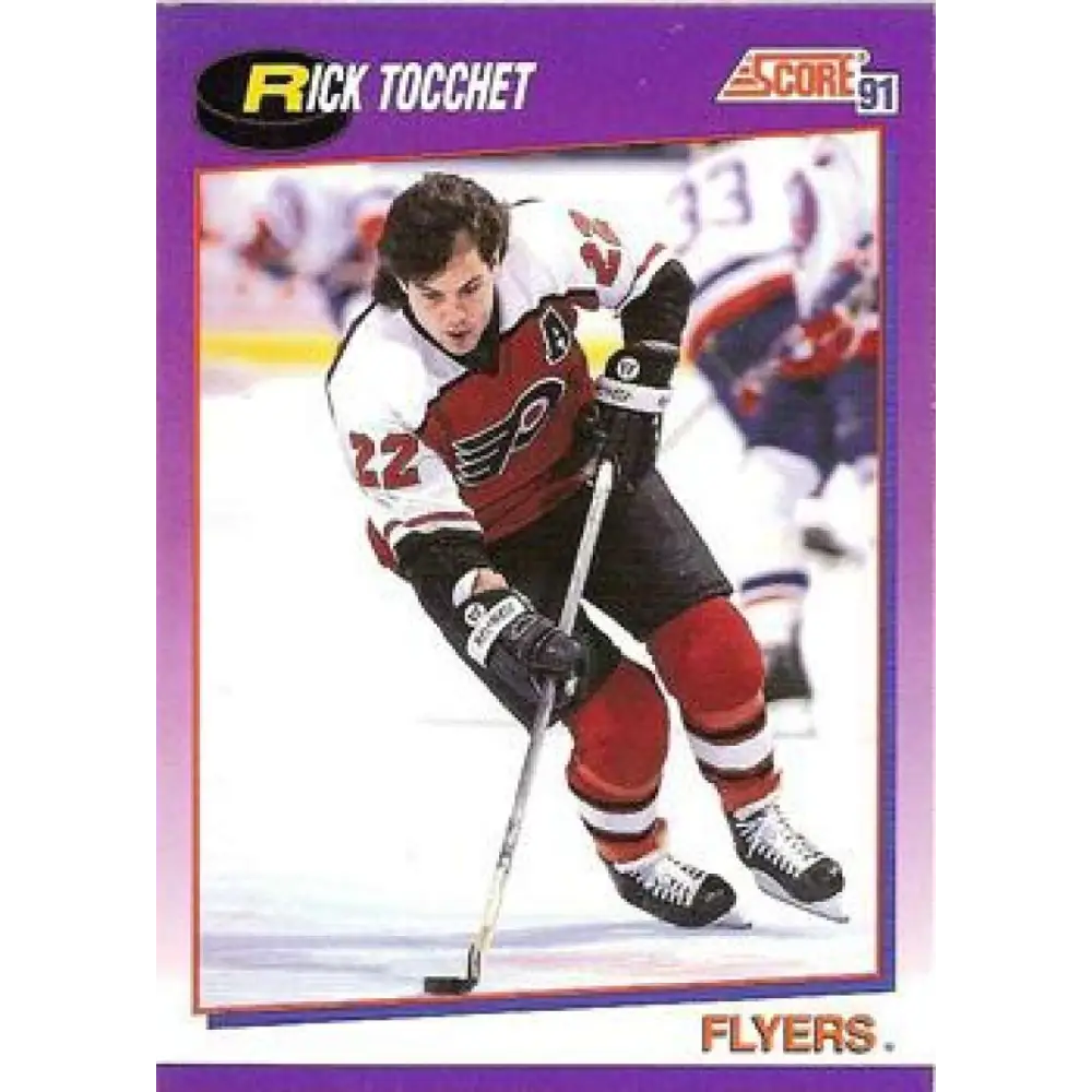 1991-92 Score American #9 Rick Tocchet NM-MT Philadelphia Flyers Hockey Card  Image 1