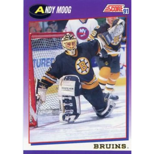 1991-92 Score American #90 Andy Moog NM-MT Boston Bruins Hockey Card  Image 1