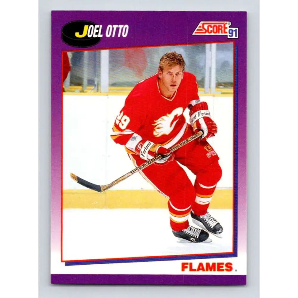 1991-92 Score American #96 Joel Otto NM-MT Calgary Flames Hockey Card  Image 1