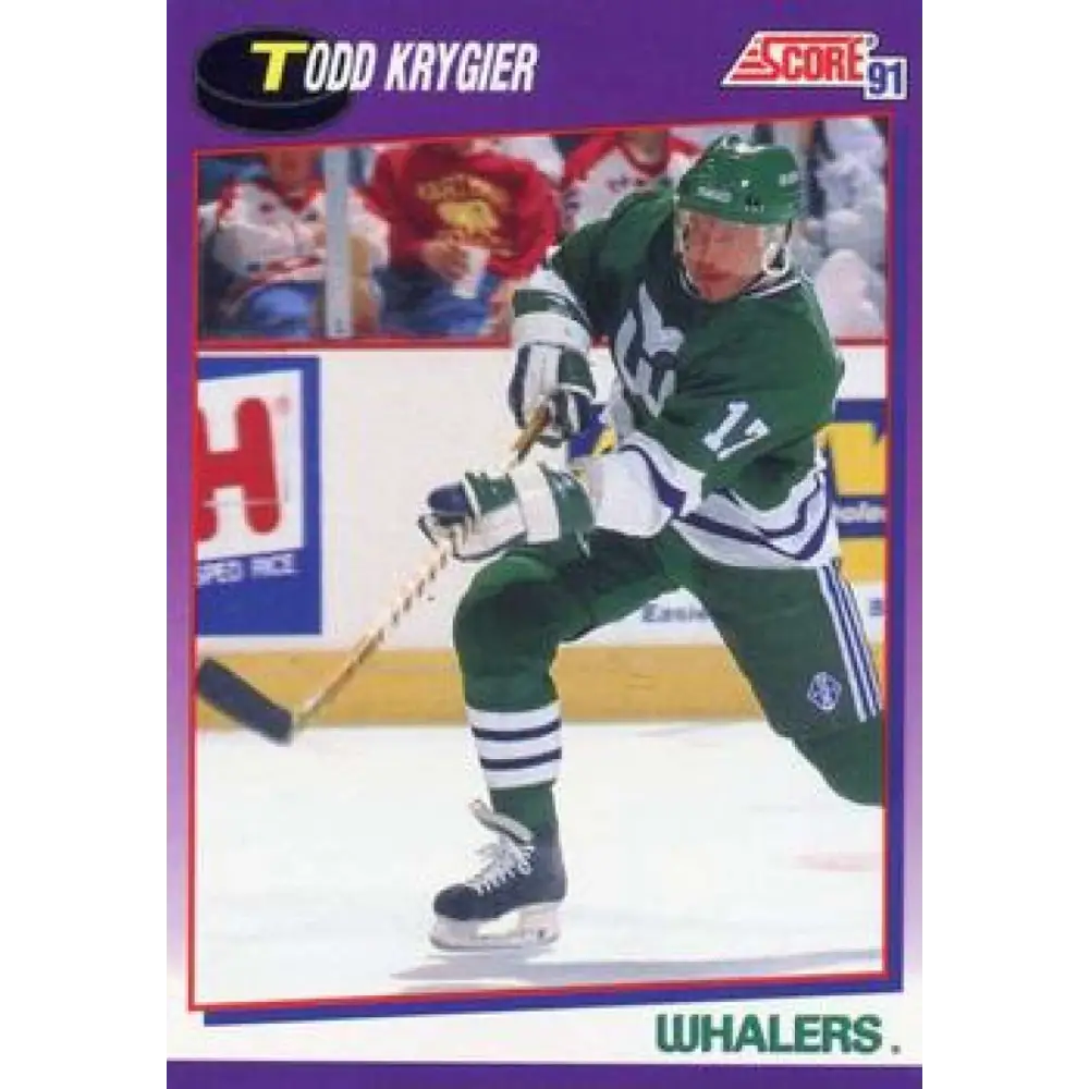 1991-92 Score American #97 Todd Krygier NM-MT Hartford Whalers Hockey Card  Image 1