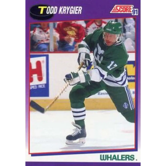 1991-92 Score American #97 Todd Krygier NM-MT Hartford Whalers Hockey Card  Image 1