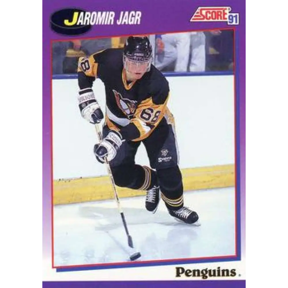 1991-92 Score American #98 Jaromir Jagr NM-MT Pittsburgh Penguins Hockey Card  Image 1