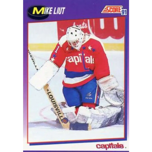 1991-92 Score American #99 Mike Liut NM-MT Washington Capitals Hockey Card  Image 1
