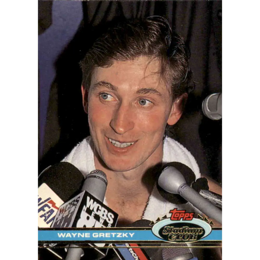 1991-92 Topps Stadium Club #1 Wayne Gretzky NM-MT Los Angeles Kings Hockey Card Image 1