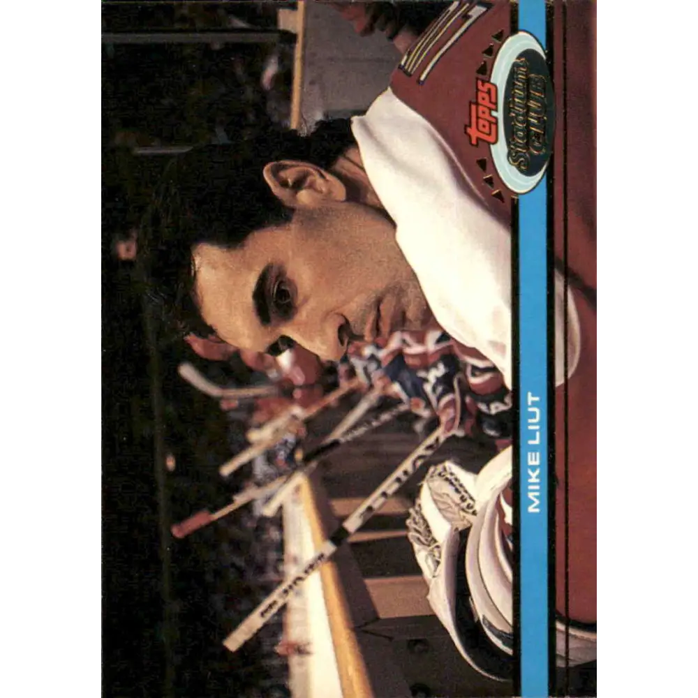 1991-92 Topps Stadium Club #10 Mike Liut NM-MT Washington Capitals Hockey Card Image 1