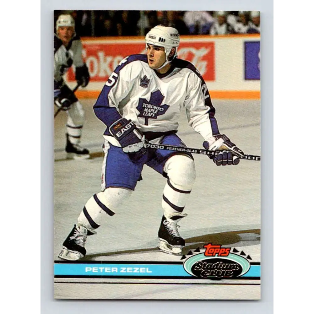 1991-92 Topps Stadium Club #104 Peter Zezel NM-MT Toronto Maple Leafs Hockey Card Image 1
