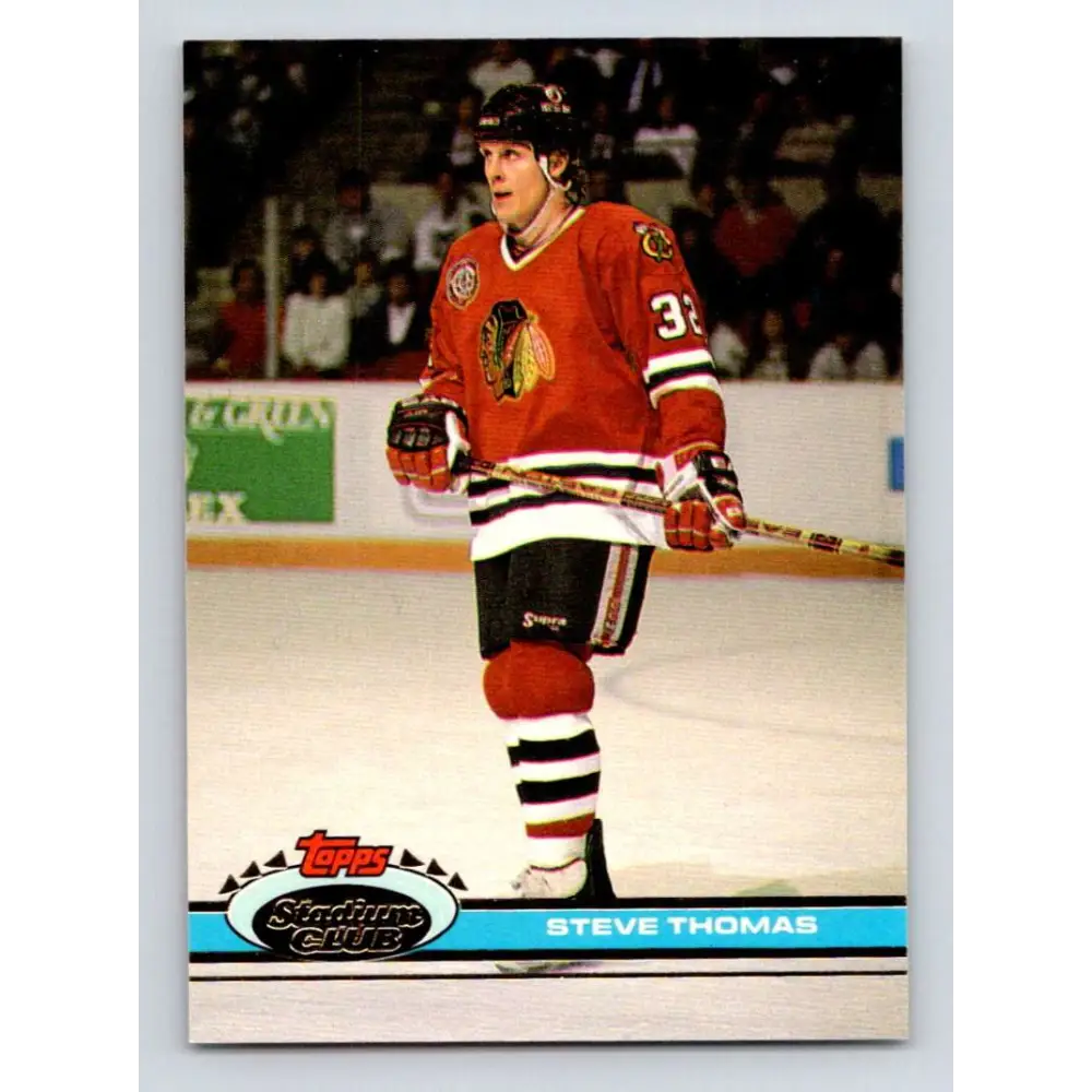 1991-92 Topps Stadium Club #109 Steve Thomas NM-MT Chicago Blackhawks Hockey Card Image 1