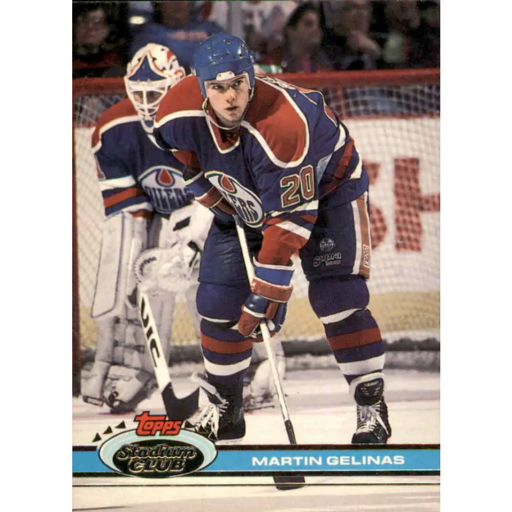 1991-92 Topps Stadium Club #11 Martin Gelinas NM-MT Edmonton Oilers Hockey Card Image 1