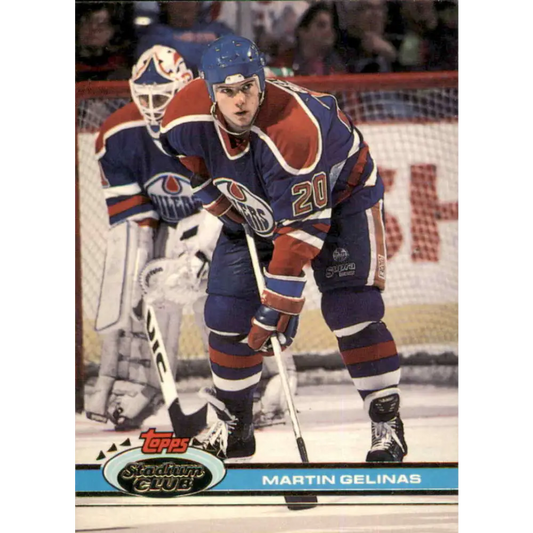 1991-92 Topps Stadium Club #11 Martin Gelinas NM-MT Edmonton Oilers Hockey Card Image 1