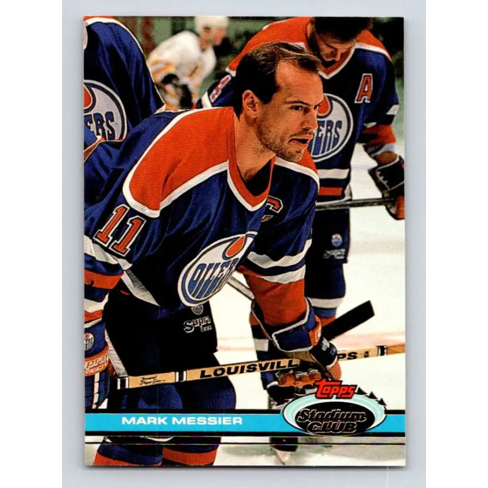 1991-92 Topps Stadium Club #111 Mark Messier NM-MT Edmonton Oilers Hockey Card Image 1