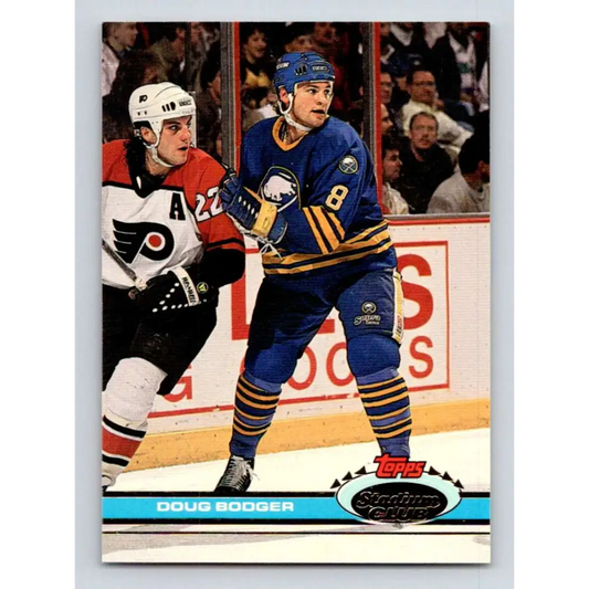1991-92 Topps Stadium Club #114 Doug Bodger NM-MT Buffalo Sabres Hockey Card Image 1
