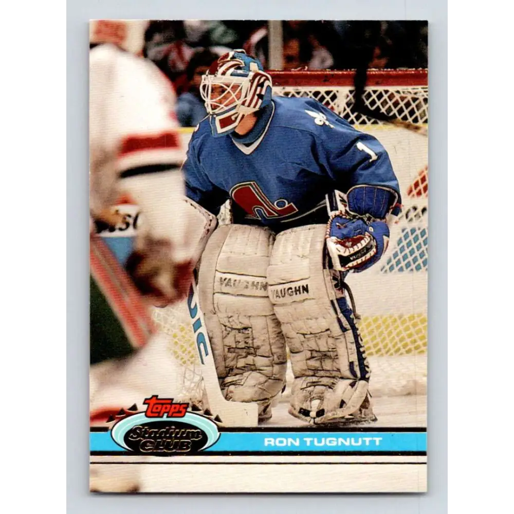 1991-92 Topps Stadium Club #115 Ron Tugnutt NM-MT Quebec Nordiques Hockey Card Image 1