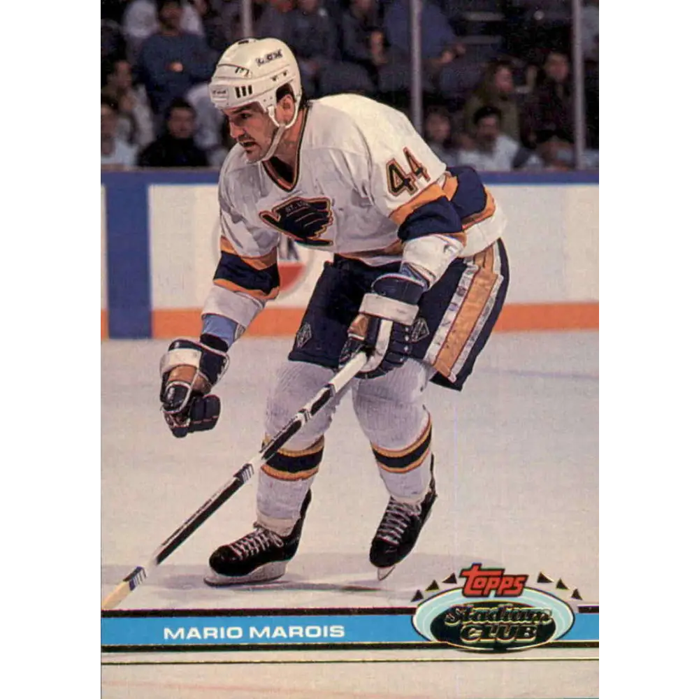 1991-92 Topps Stadium Club #12 Mario Marois NM-MT St. Louis Blues Hockey Card Image 1