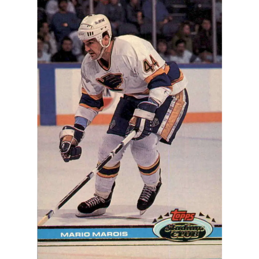 1991-92 Topps Stadium Club #12 Mario Marois NM-MT St. Louis Blues Hockey Card Image 1
