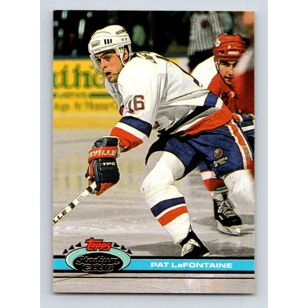 1991-92 Topps Stadium Club #123 Pat LaFontaine NM-MT New York Islanders Hockey Card Image 1