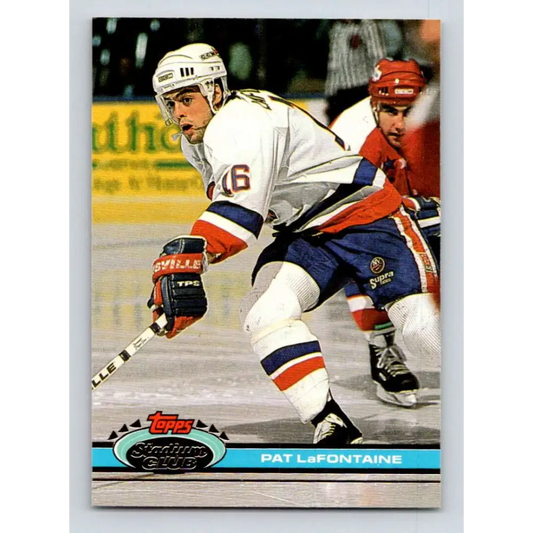 1991-92 Topps Stadium Club #123 Pat LaFontaine NM-MT New York Islanders Hockey Card Image 1