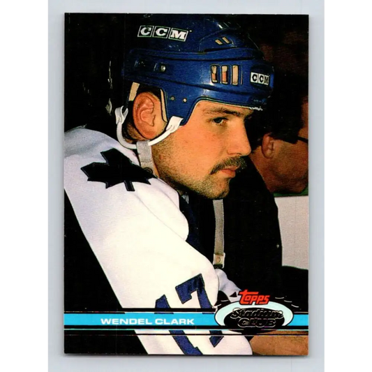 1991-92 Topps Stadium Club #124 Wendel Clark NM-MT Toronto Maple Leafs Hockey Card Image 1