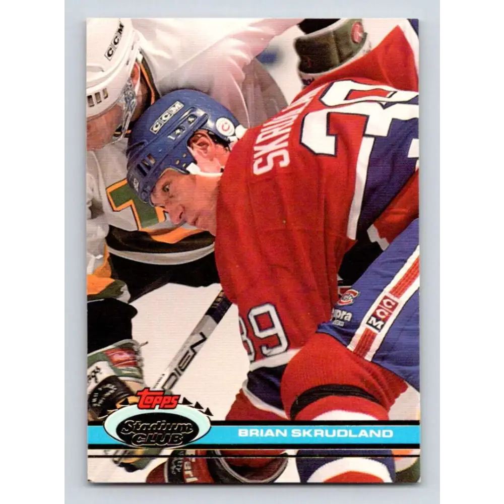 1991-92 Topps Stadium Club #129 Brian Skrudland NM-MT Montreal Canadiens Hockey Card Image 1