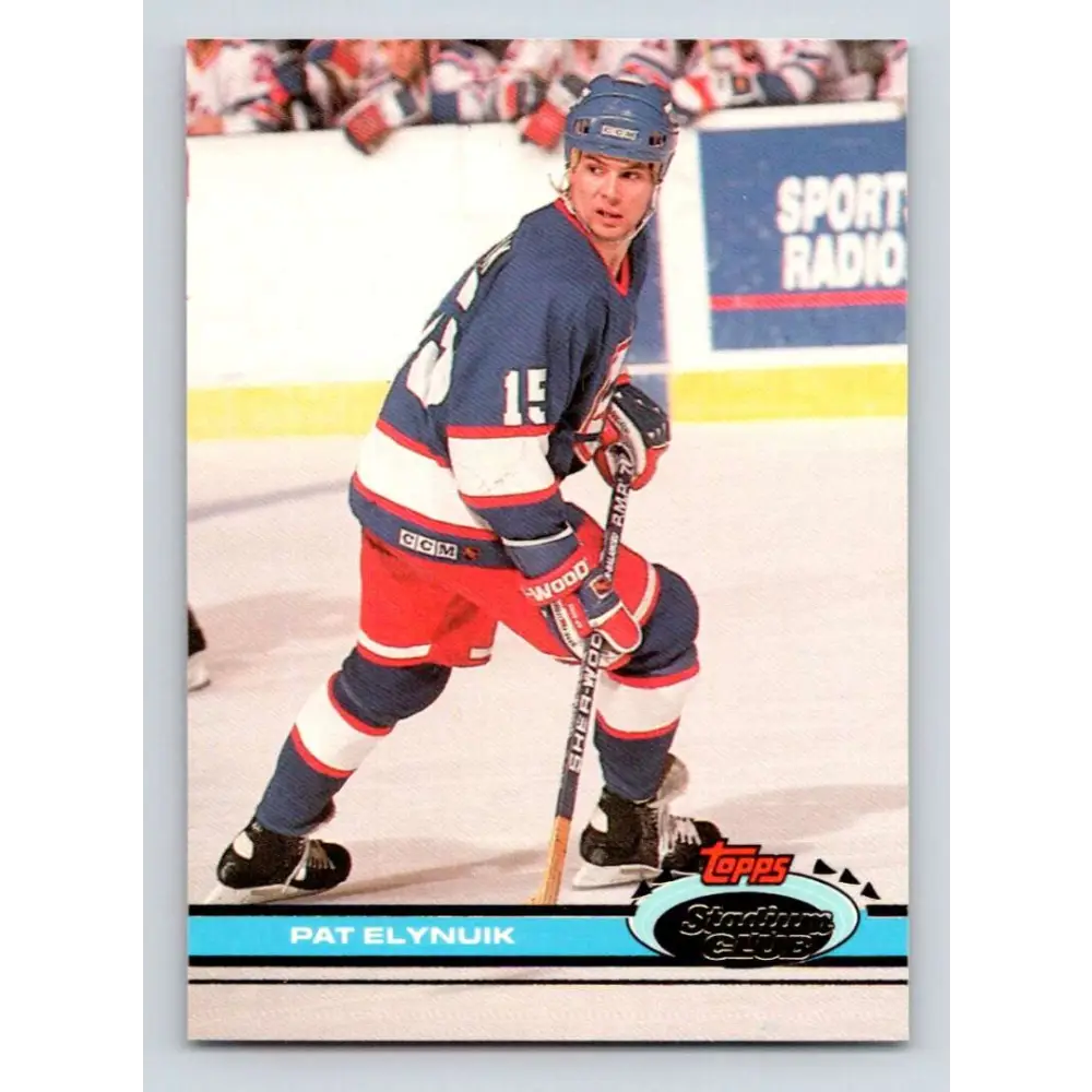 1991-92 Topps Stadium Club #132 Pat Elynuik NM-MT Winnipeg Jets Hockey Card Image 1