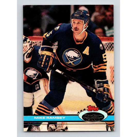 1991-92 Topps Stadium Club #135 Mike Ramsey NM-MT Buffalo Sabres Hockey Card Image 1