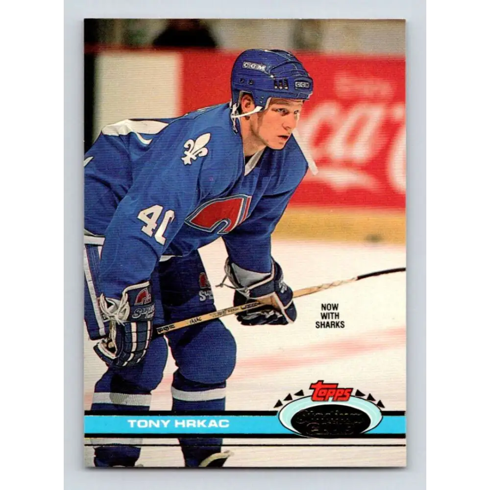 1991-92 Topps Stadium Club #136 Tony Hrkac NM-MT San Jose Sharks Hockey Card Image 1