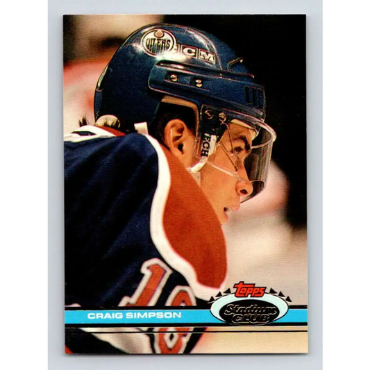 1991-92 Topps Stadium Club #137 Craig Simpson NM-MT Edmonton Oilers Hockey Card Image 1