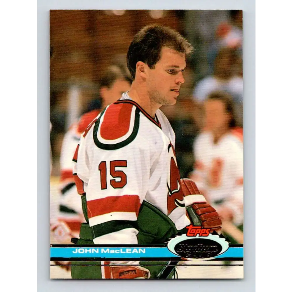 1991-92 Topps Stadium Club #144 John MacLean NM-MT New Jersey Devils Hockey Card Image 1