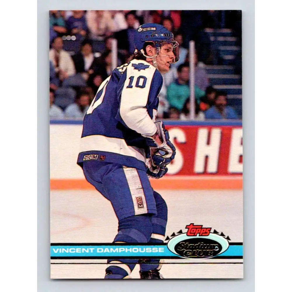 1991-92 Topps Stadium Club #146 Vincent Damphousse NM-MT Toronto Maple Leafs Hockey Card Image 1