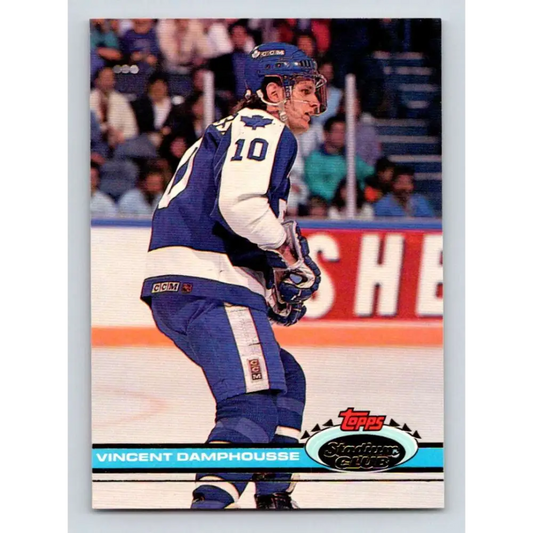 1991-92 Topps Stadium Club #146 Vincent Damphousse NM-MT Toronto Maple Leafs Hockey Card Image 1