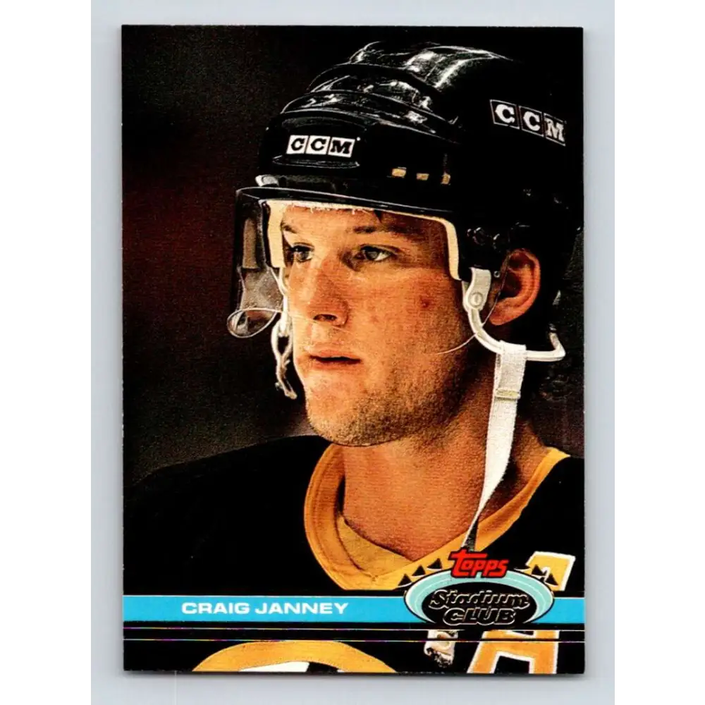 1991-92 Topps Stadium Club #147 Craig Janney NM-MT Boston Bruins Hockey Card Image 1