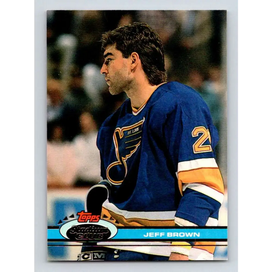1991-92 Topps Stadium Club #148 Jeff Brown NM-MT St. Louis Blues Hockey Card Image 1