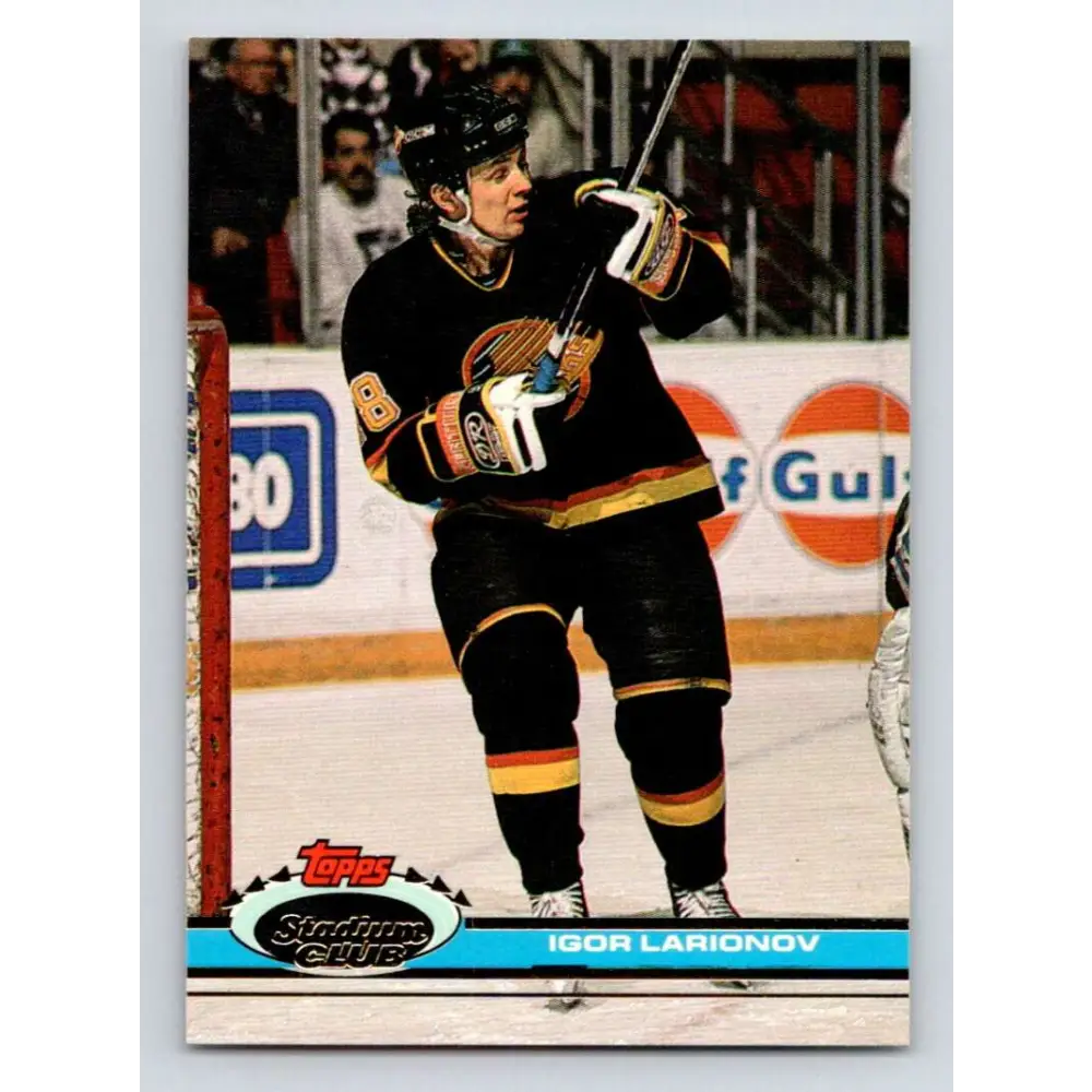 1991-92 Topps Stadium Club #150 Igor Larionov NM-MT Vancouver Canucks Hockey Card Image 1