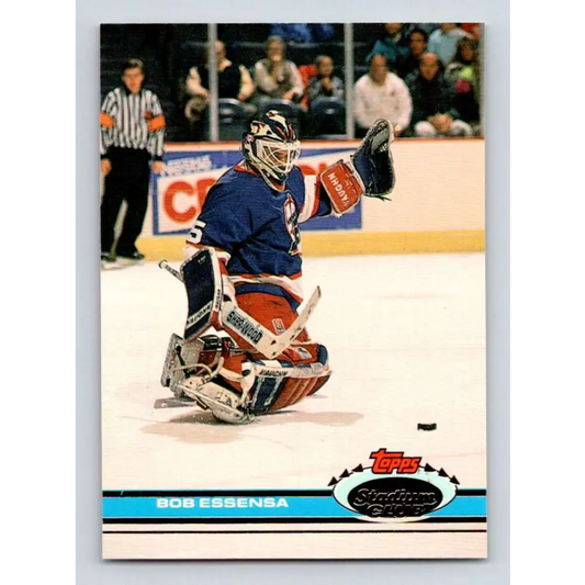 1991-92 Topps Stadium Club #152 Bob Essensa NM-MT Winnipeg Jets Hockey Card Image 1