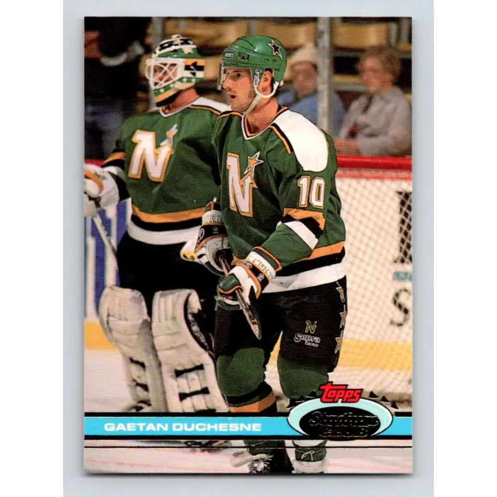 1991-92 Topps Stadium Club #153 Gaetan Duchesne NM-MT Minnesota North Stars Hockey Card Image 1