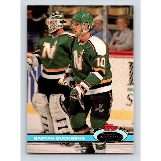 1991-92 Topps Stadium Club #153 Gaetan Duchesne NM-MT Minnesota North Stars Hockey Card Image 1